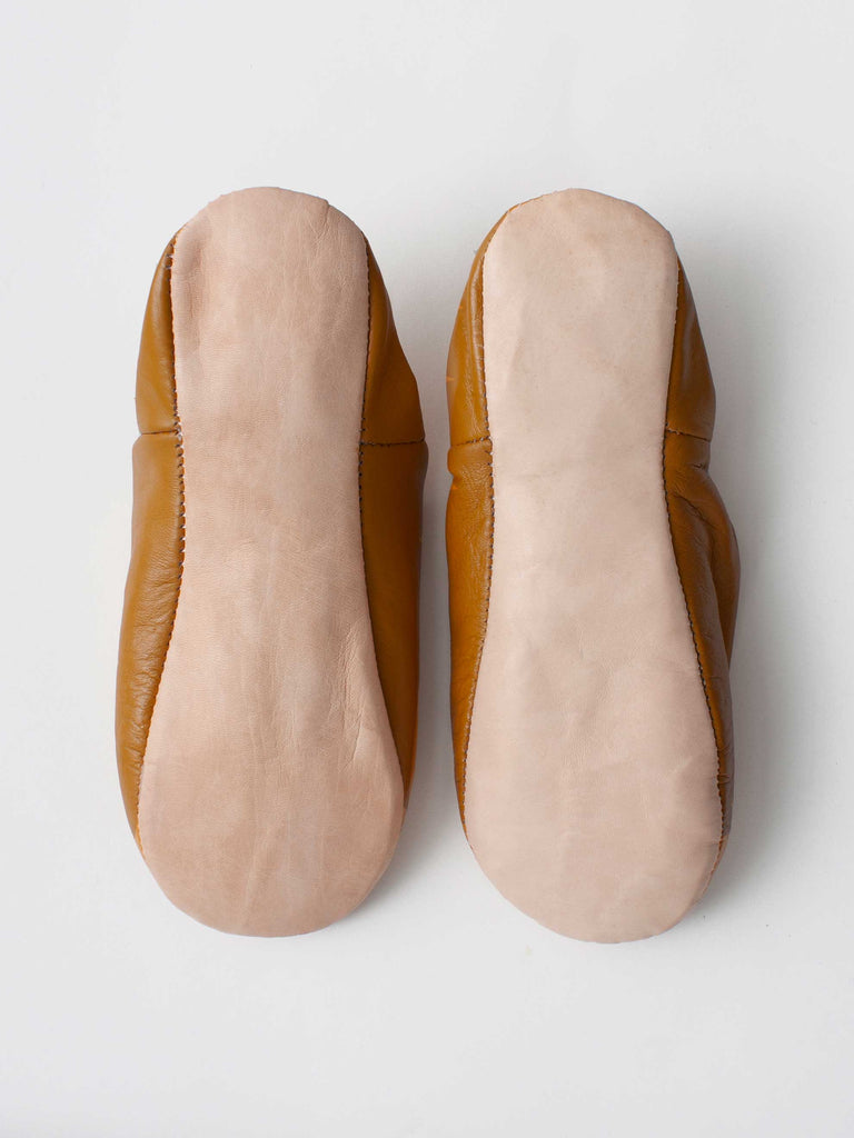 Moroccan Babouche Basic Slippers, Ochre (Pack of 2) | Bohemia Design