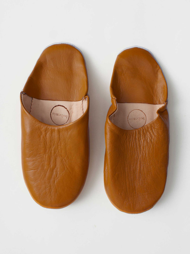 Moroccan Babouche Basic Slippers, Ochre (Pack of 2) | Bohemia Design