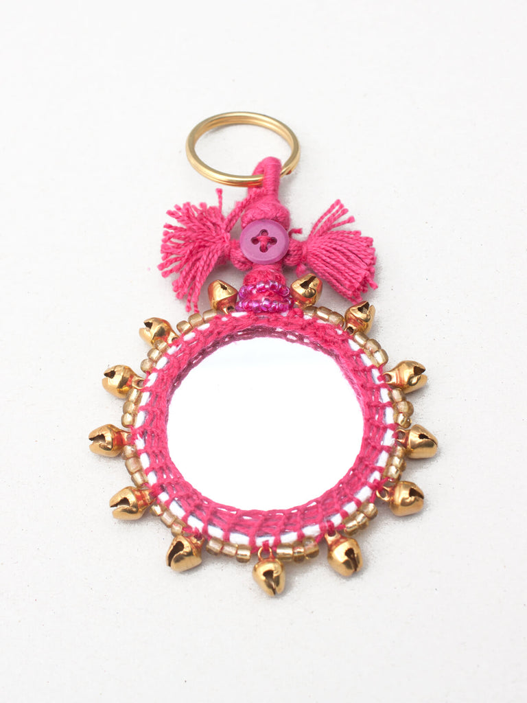 Bell Mirror Keyrings, Assorted Colours (Pack of 8) | Bohemia Design