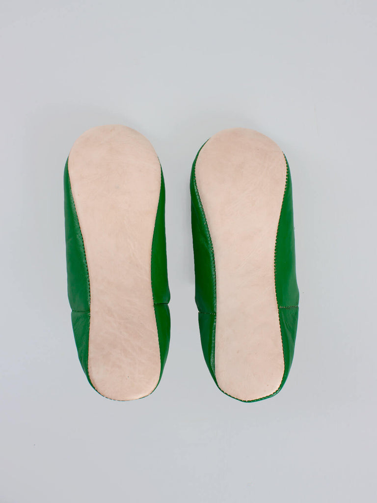 Moroccan Babouche Basic Slippers, Green (Pack of 2) | Bohemia Design