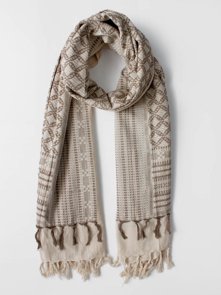 Embroidered Scarves, Taupe | Bohemia Design
