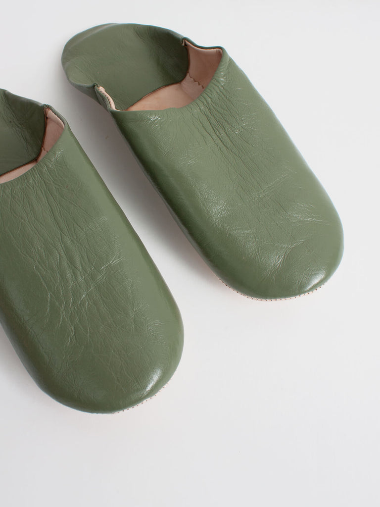 Moroccan Mens Babouche Slippers, Olive (Pack of 2) | Bohemia Design