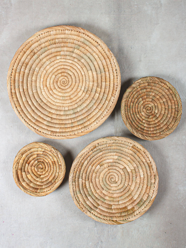 Bohemia Design handmade reed plates on grey tiles