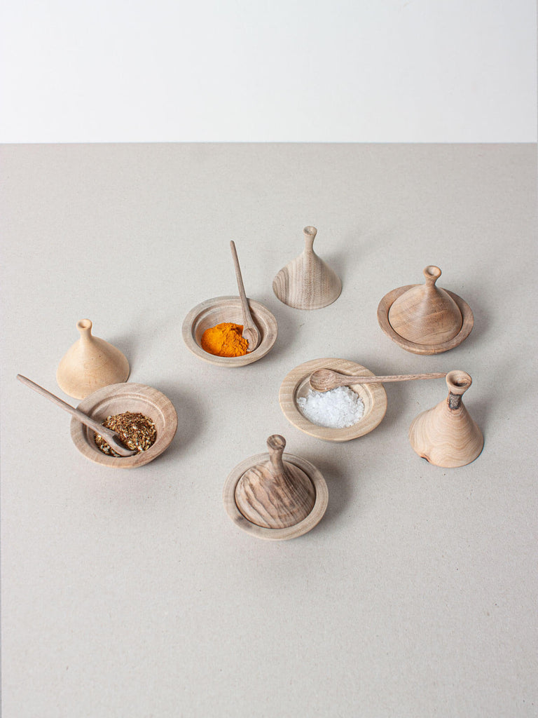 Bohemia-Design-Walnut-Wood-Tagine-Spice-Pot-with-salt-spices-walnut-wood-spoons