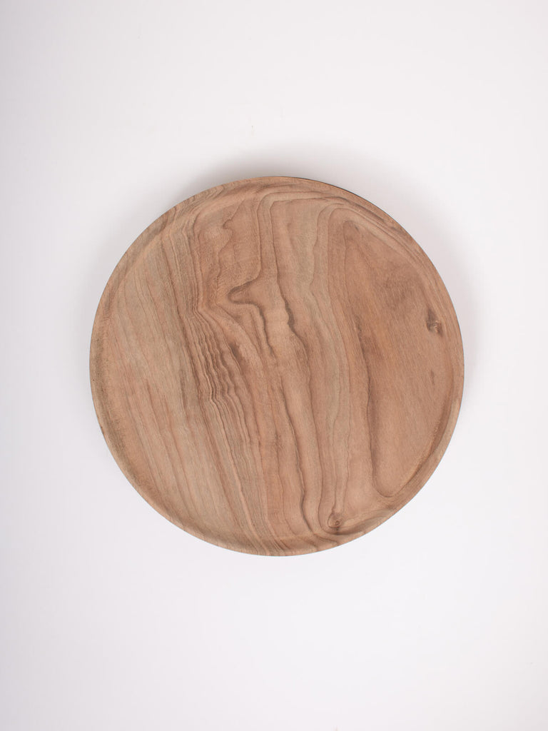 Medium Walnut Wood Plate by Bohemia Design