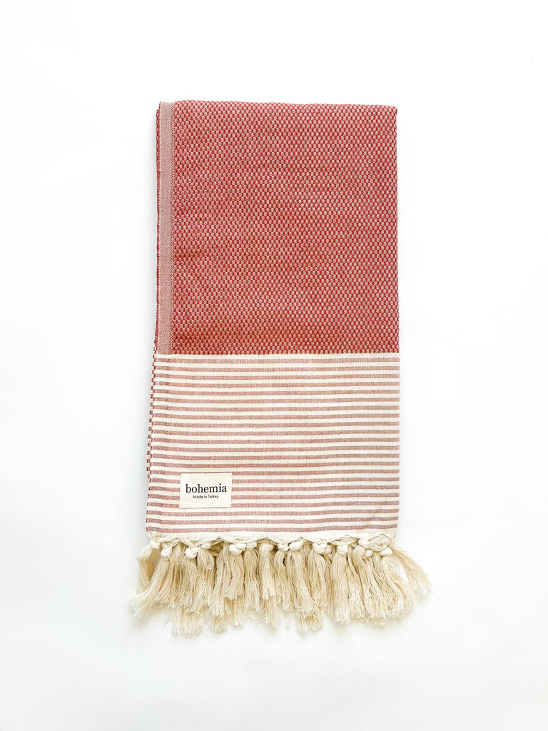 Amalfi Hammam Towel in terracotta by Bohemia Design