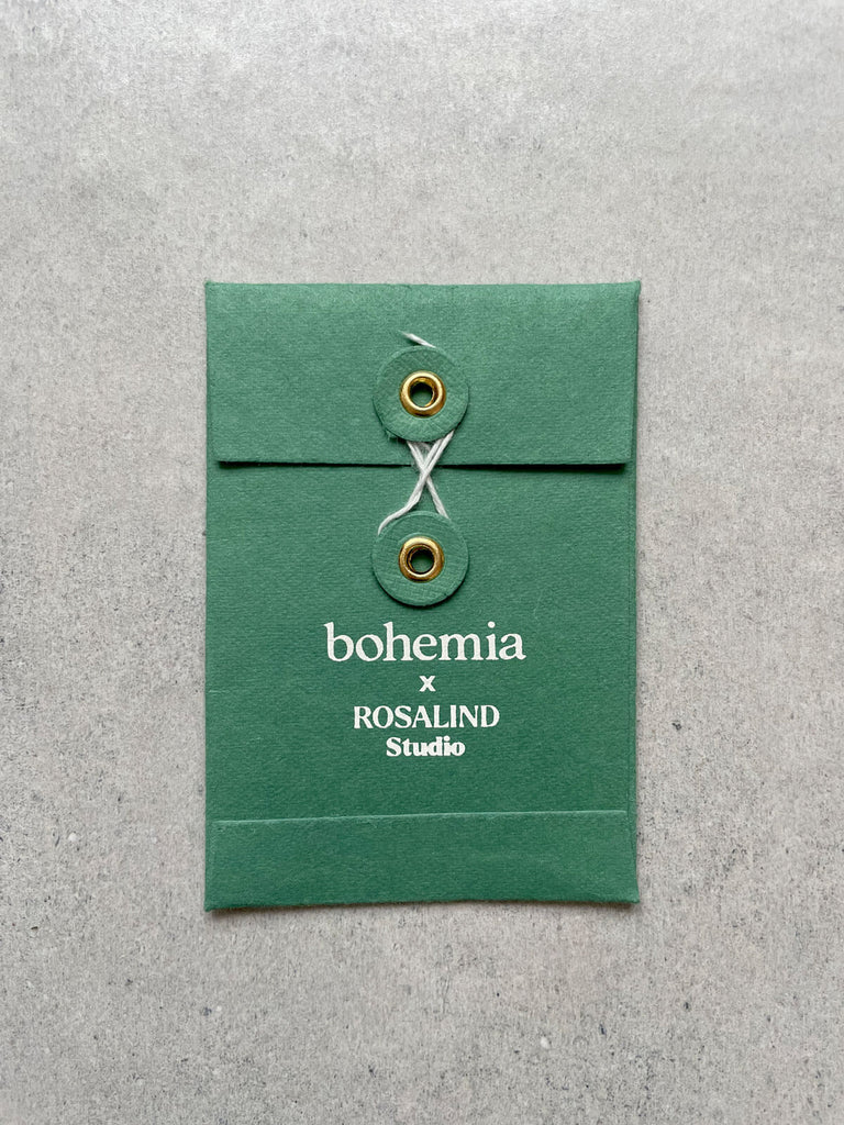 Bloom jewellery collection packaging made from recycled textile offcuts