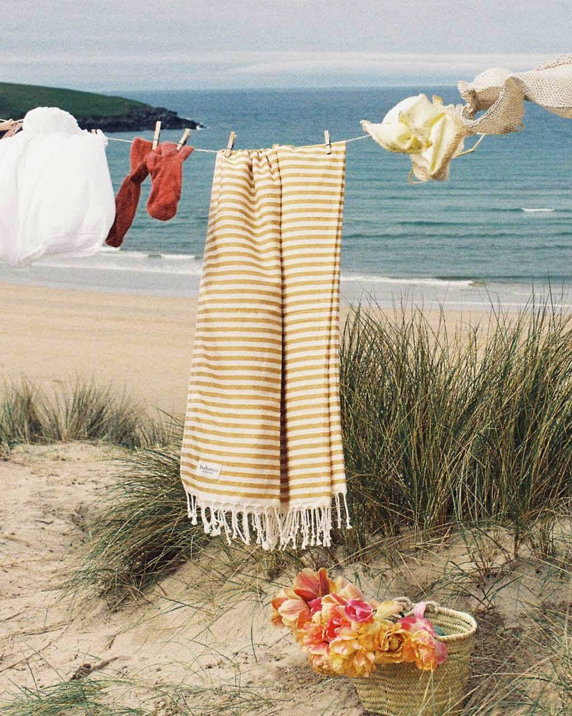 Bohemia Design Sorrento Hammam Towel on beach