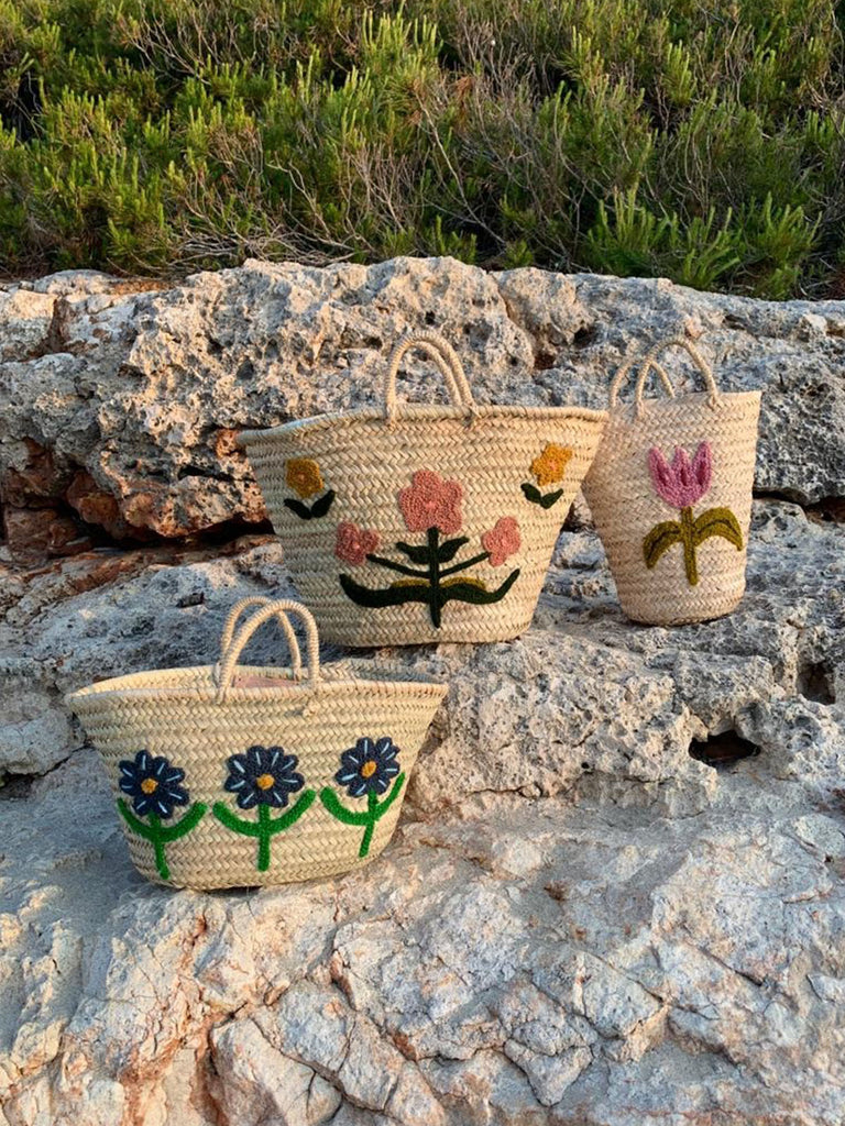 Bohemia Design Hand Embroidered Basket All Styles