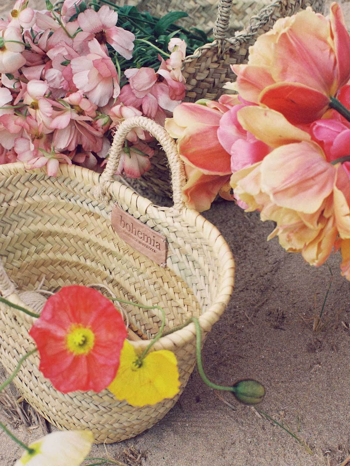 Mini Market Basket filled with flowers