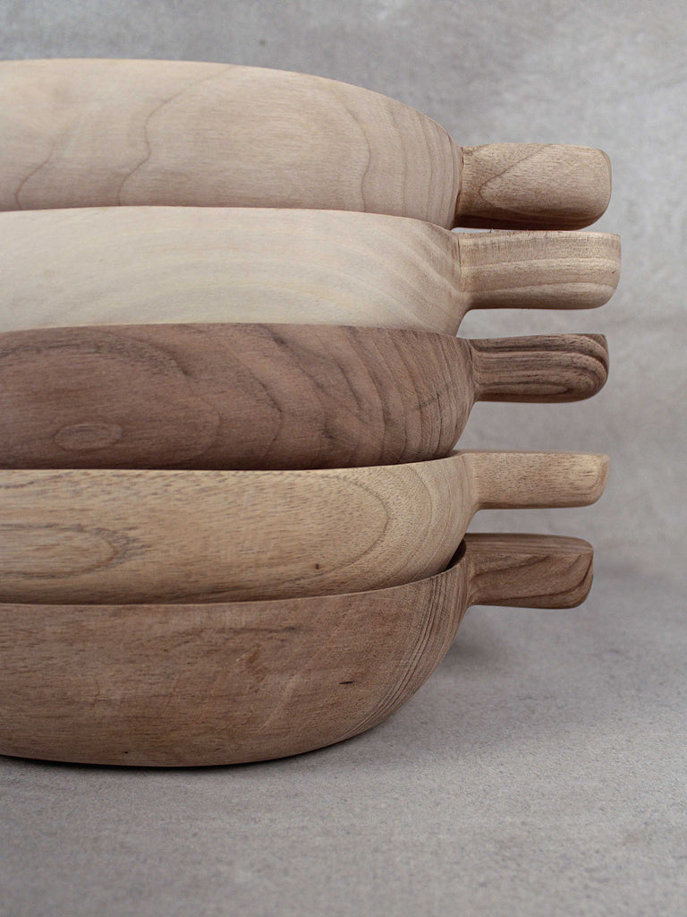 Walnut Wood Bowl Double Handle