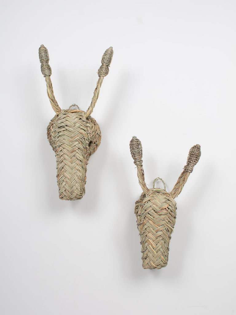 Mini and Small Woven Animal Head, Donkey hanging together