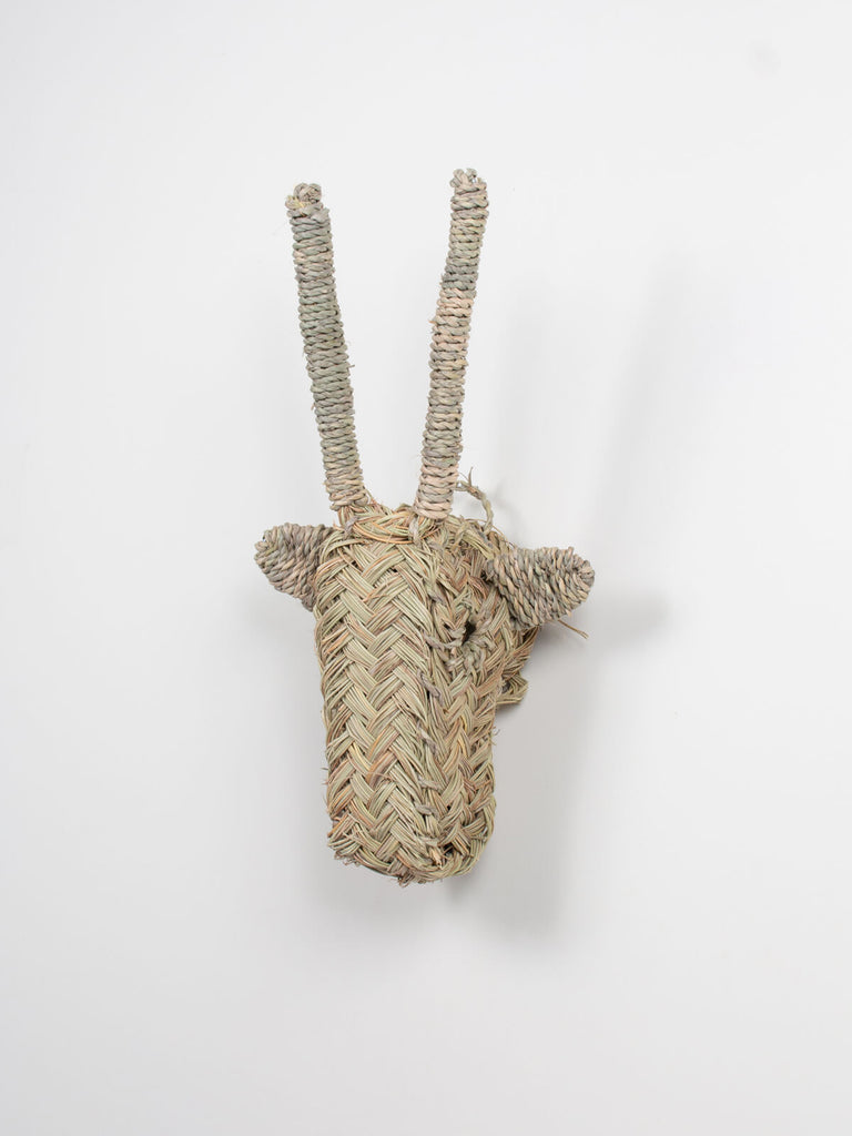 Handwoven Mini Woven Animal Head, Gazelle 