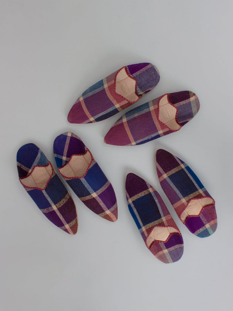 Moroccan Boujad Pointed Babouche Slippers, Purple Rain | Bohemia Design