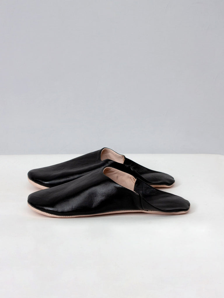 Moroccan Mens Babouche Slippers, Black (Pack of 2) | Bohemia Design