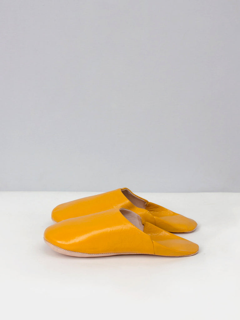 Moroccan Babouche Basic Slippers, Mustard (Pack of 2) | Bohemia Design