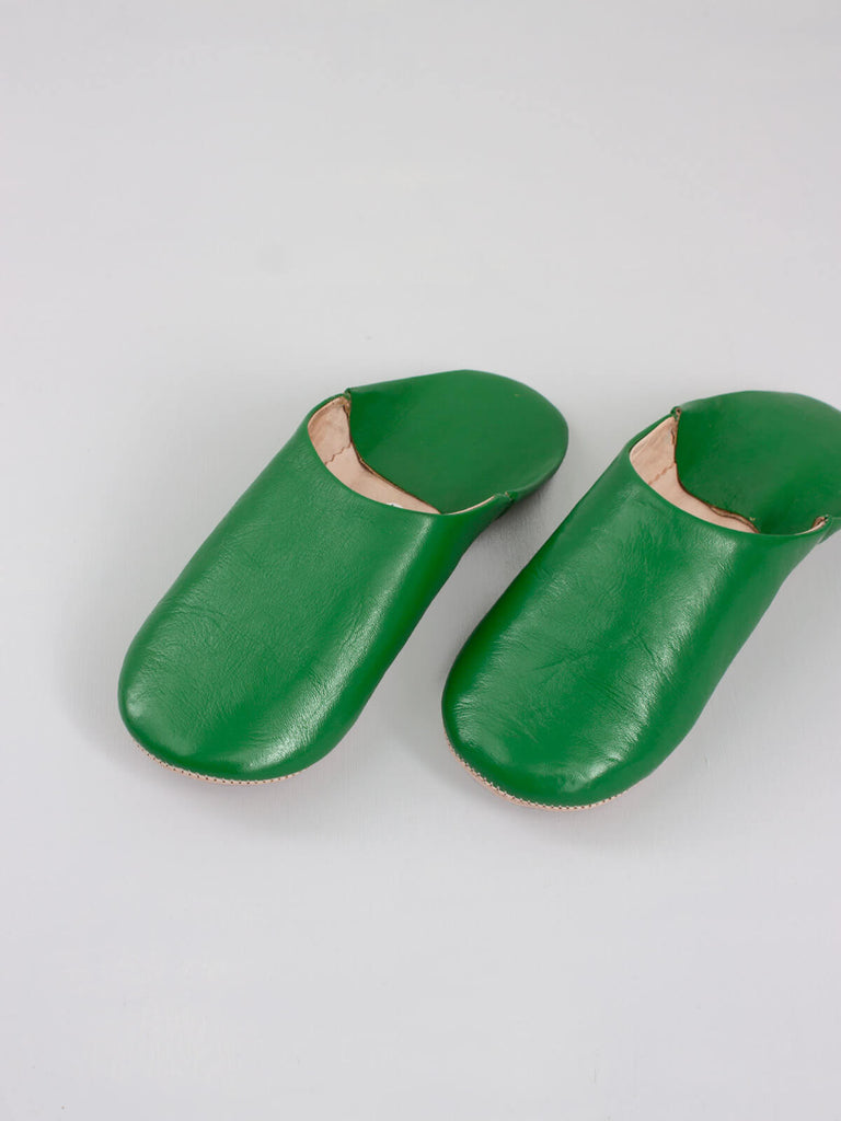 Moroccan Babouche Basic Slippers, Green (Pack of 2) | Bohemia Design