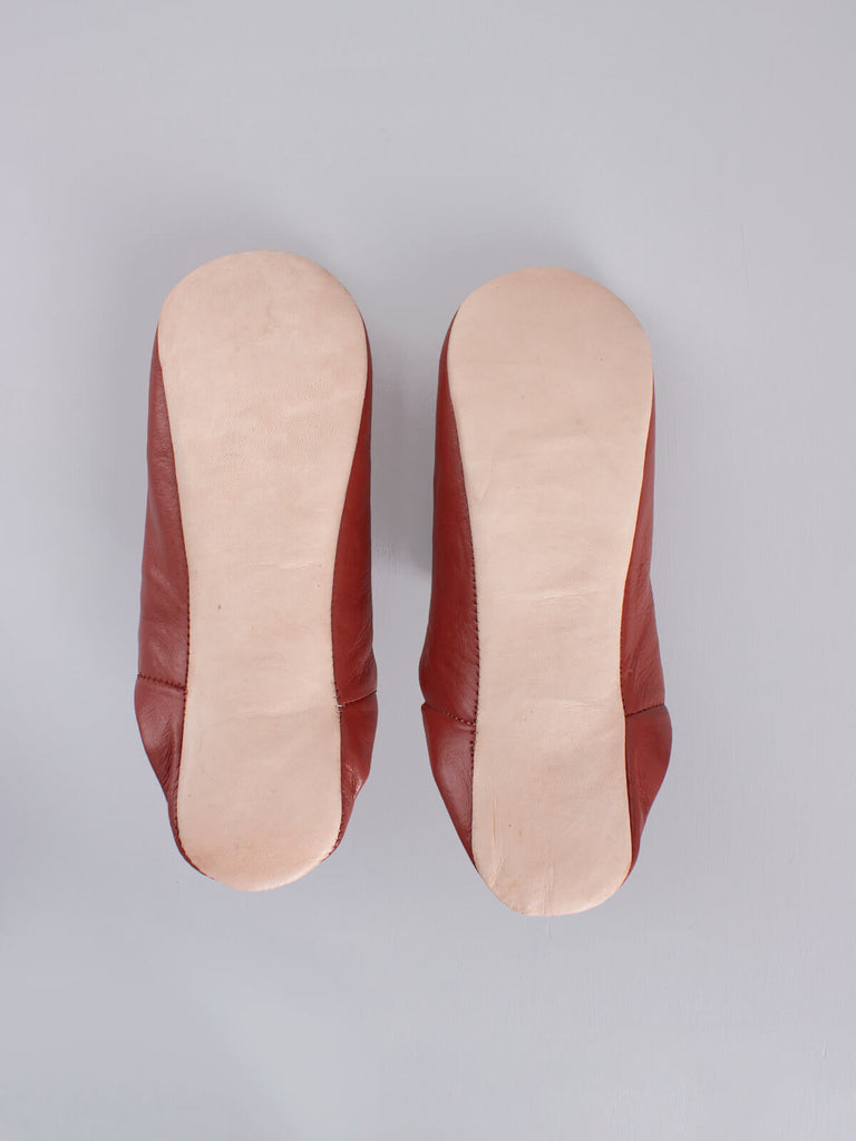 Moroccan Mens Babouche Slippers, Terracotta (Pack of 2) | Bohemia Design