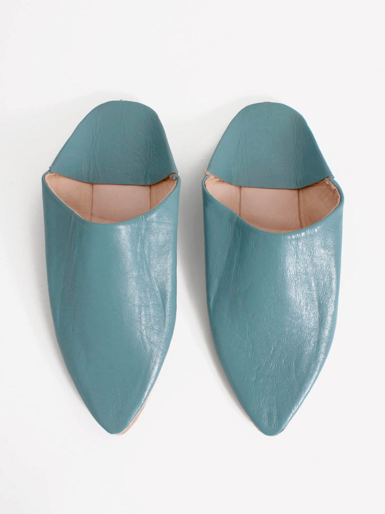 Moroccan Classic Pointed Babouche Slippers, Blue Grey (Pack of 2) | Bohemia Design