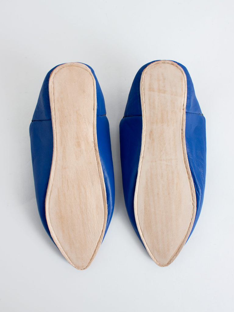 Moroccan Classic Pointed Babouche Slippers, Cobalt (Pack of 2) | Bohemia Design