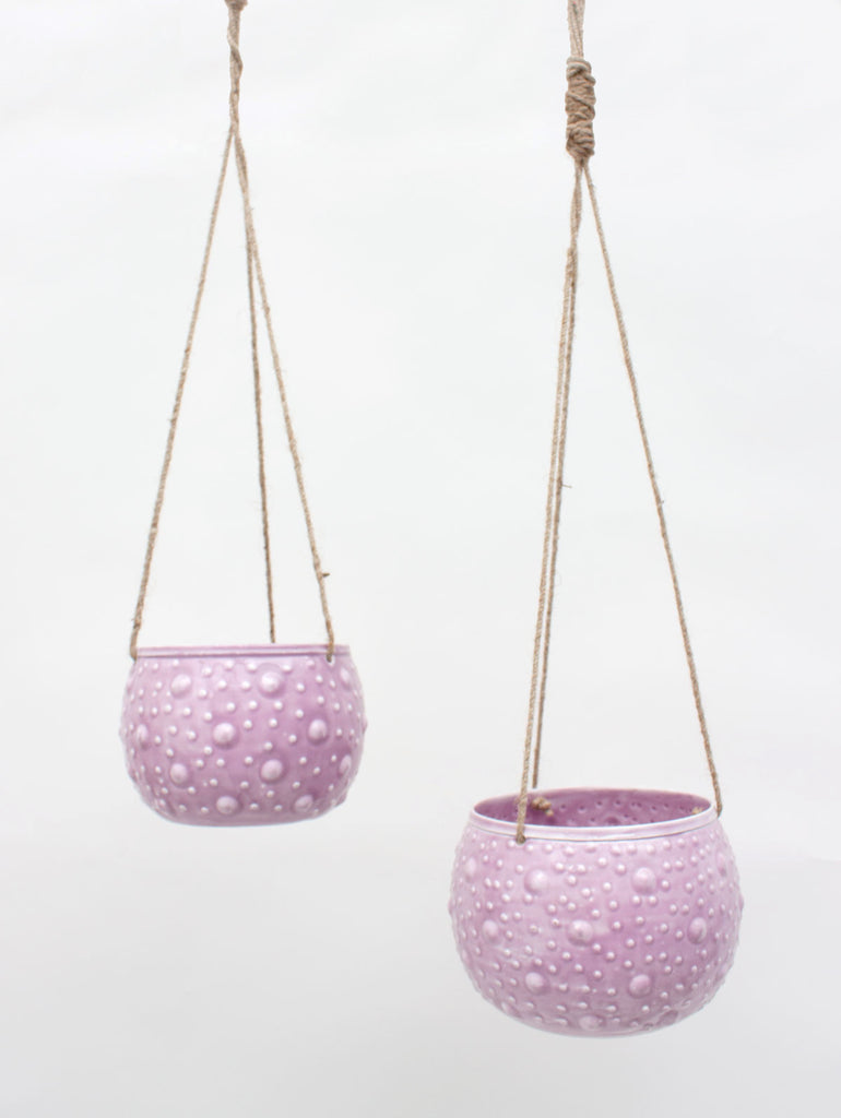 Enamel Hanging Planter, Lilac | Bohemia Design