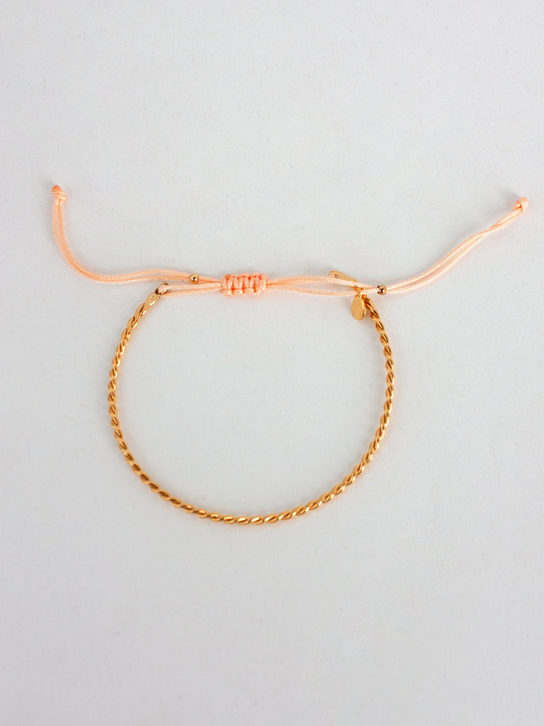 Gold Luna Twist Bracelets, Soft Pink (Pack of 2) - Bohemia Design