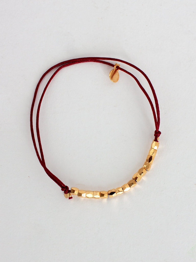 Gold Nugget Bracelets Deep Red - Bohemia Design