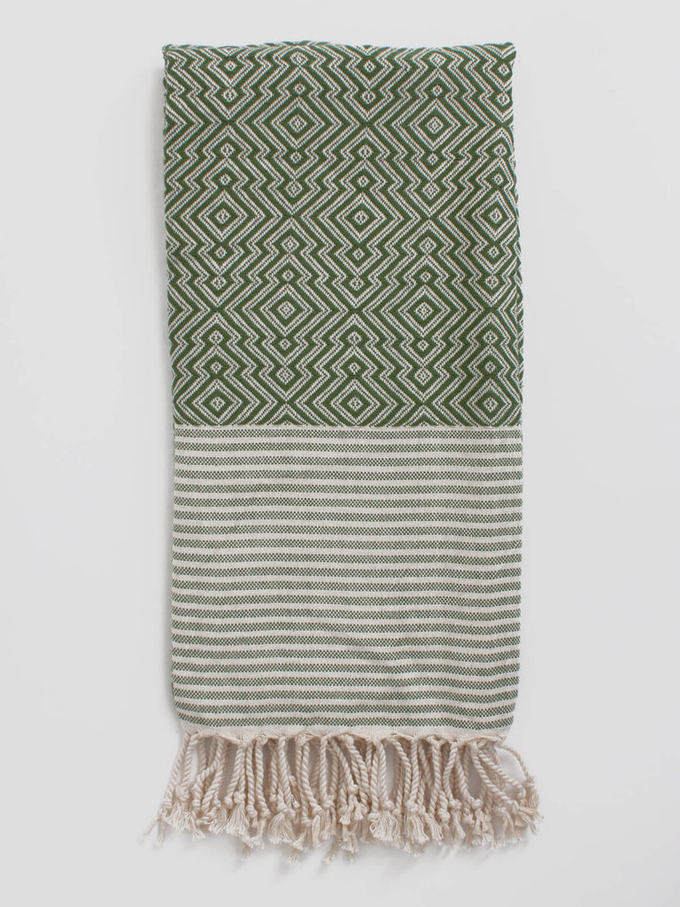 Inca Hammam Towel, Olive | Bohemia Design