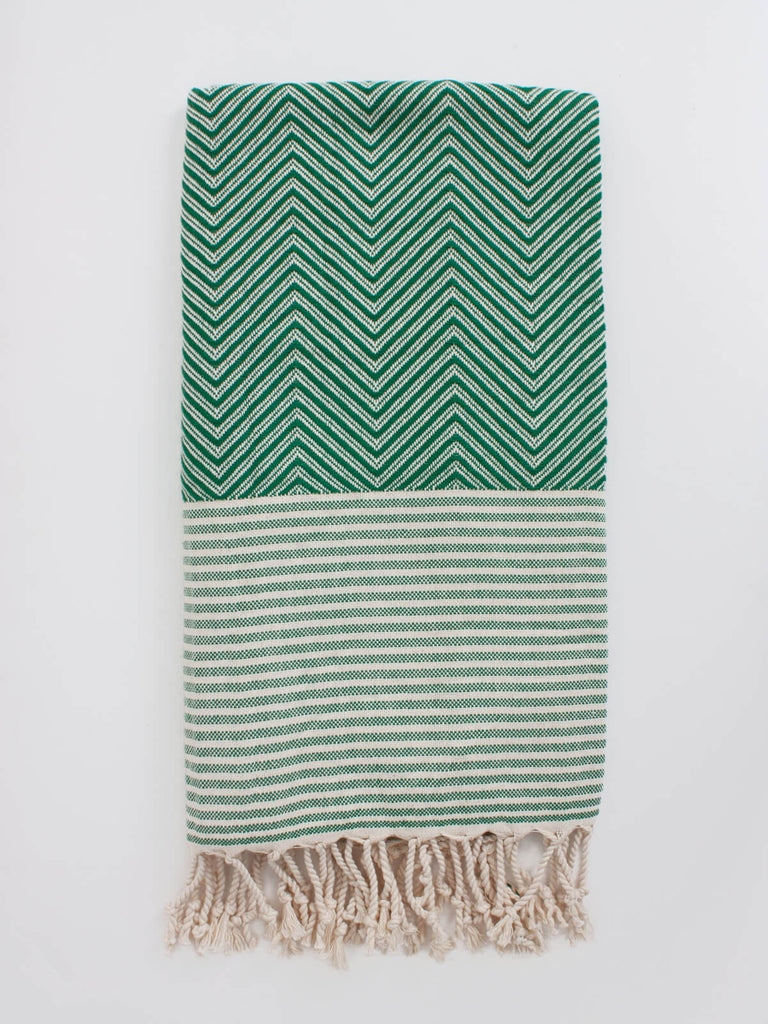 Malibu Hammam Towel, Green | Bohemia Design