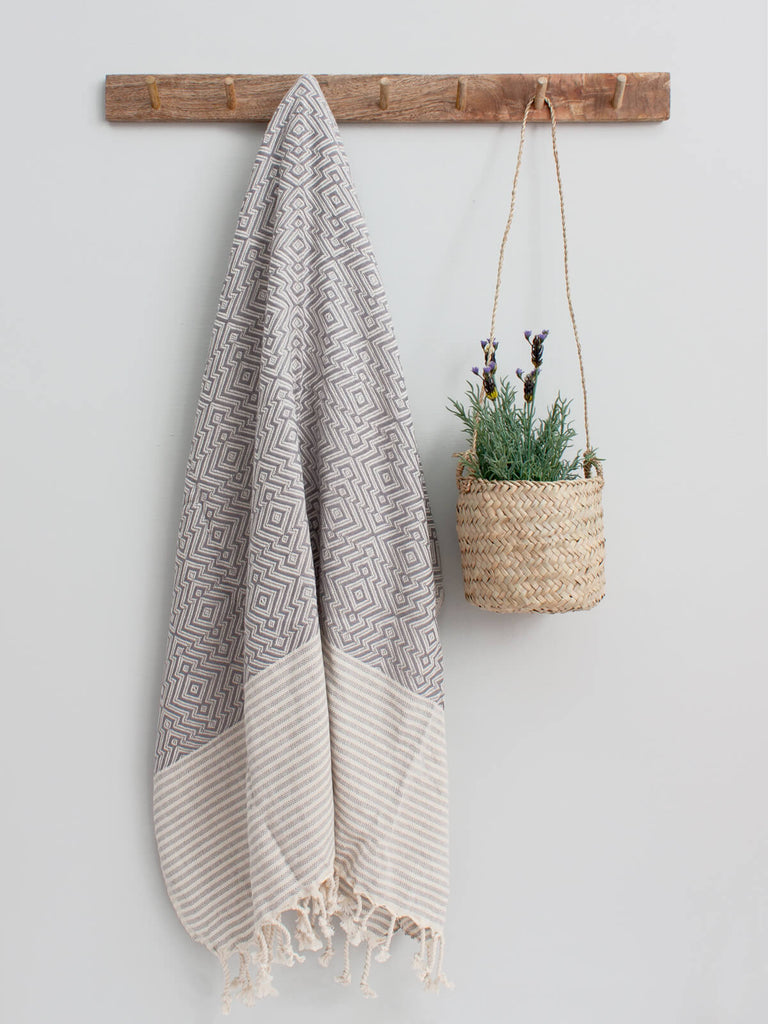 Inca Hammam Towel, Grey | Bohemia Design