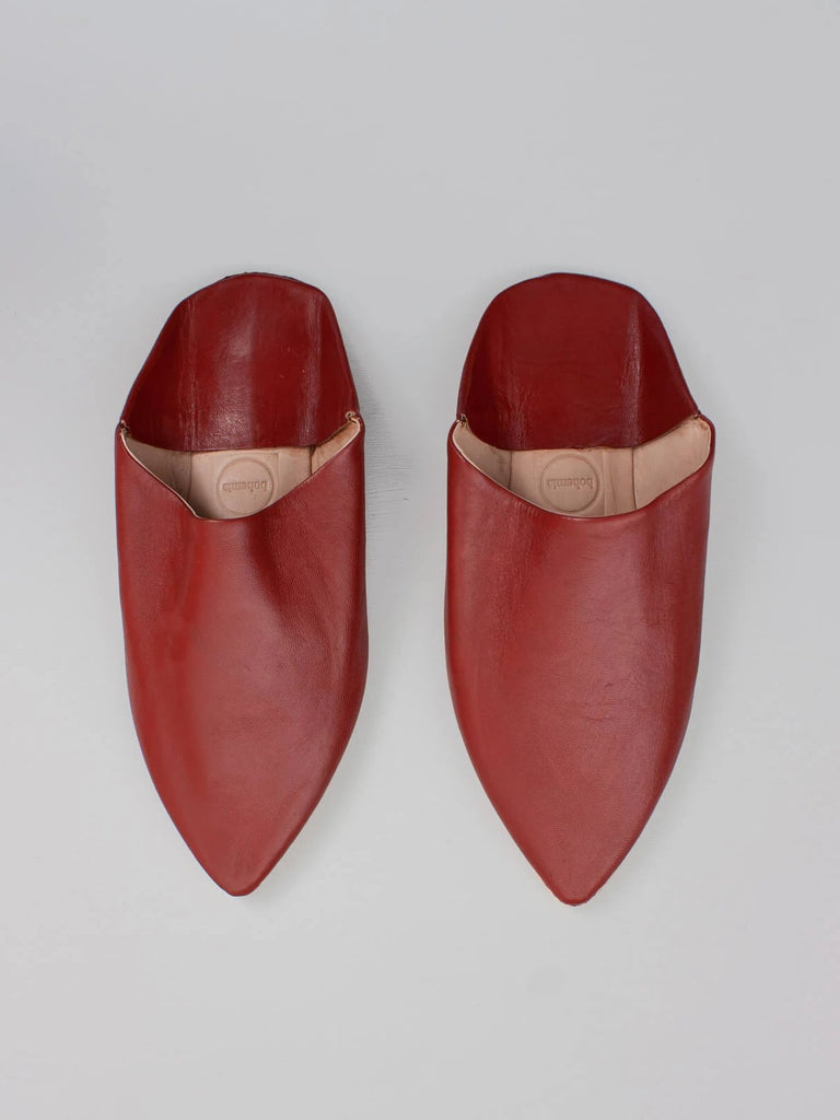 Moroccan Mens Pointed Babouche Slippers, Brick (Pack of 2) | Bohemia Design