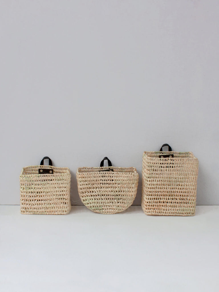 Mini Wall Baskets, Black, Set of 3 | Bohemia Design