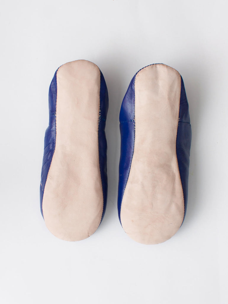 Moroccan Babouche Basic Slippers, Cobalt (Pack of 2) | Bohemia Design