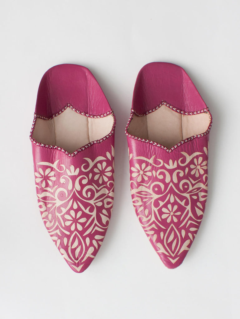 Moroccan Decorative Babouche Slippers, Fuchsia (Pack of 2) | Bohemia Design