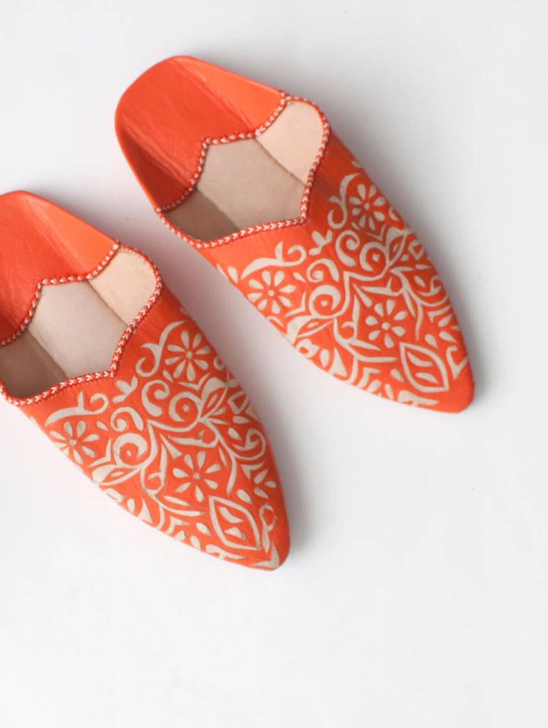 Moroccan Decorative Babouche Slippers, Orange (Pack of 2) | Bohemia Design