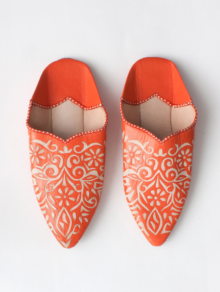 Moroccan Decorative Babouche Slippers, Orange (Pack of 2) | Bohemia Design