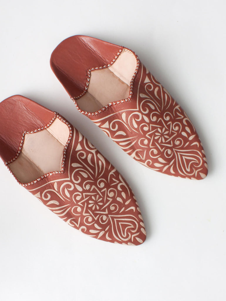 Moroccan Decorative Babouche Slippers, Terracotta (Pack of 2) | Bohemia Design