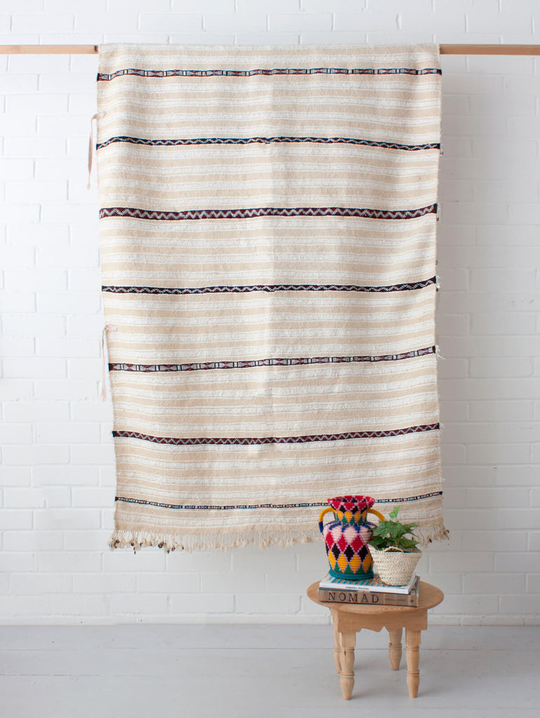 Vintage Moroccan Handira Blanket No. 147 | Bohemia Design