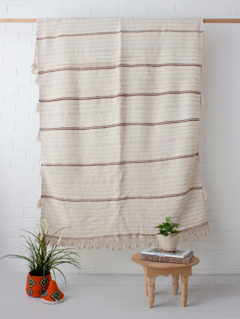 Vintage Moroccan Handira Blanket No. 148 | Bohemia Design