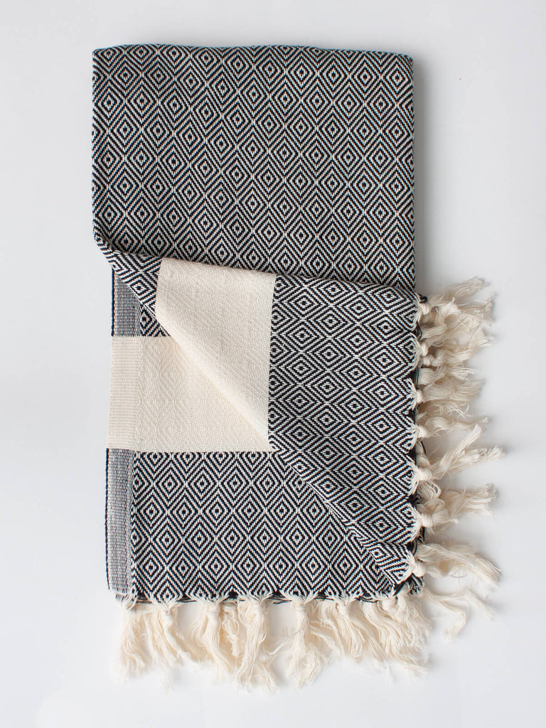 Nordic Hammam Towel, Black - Bohemia Design Wholesale
