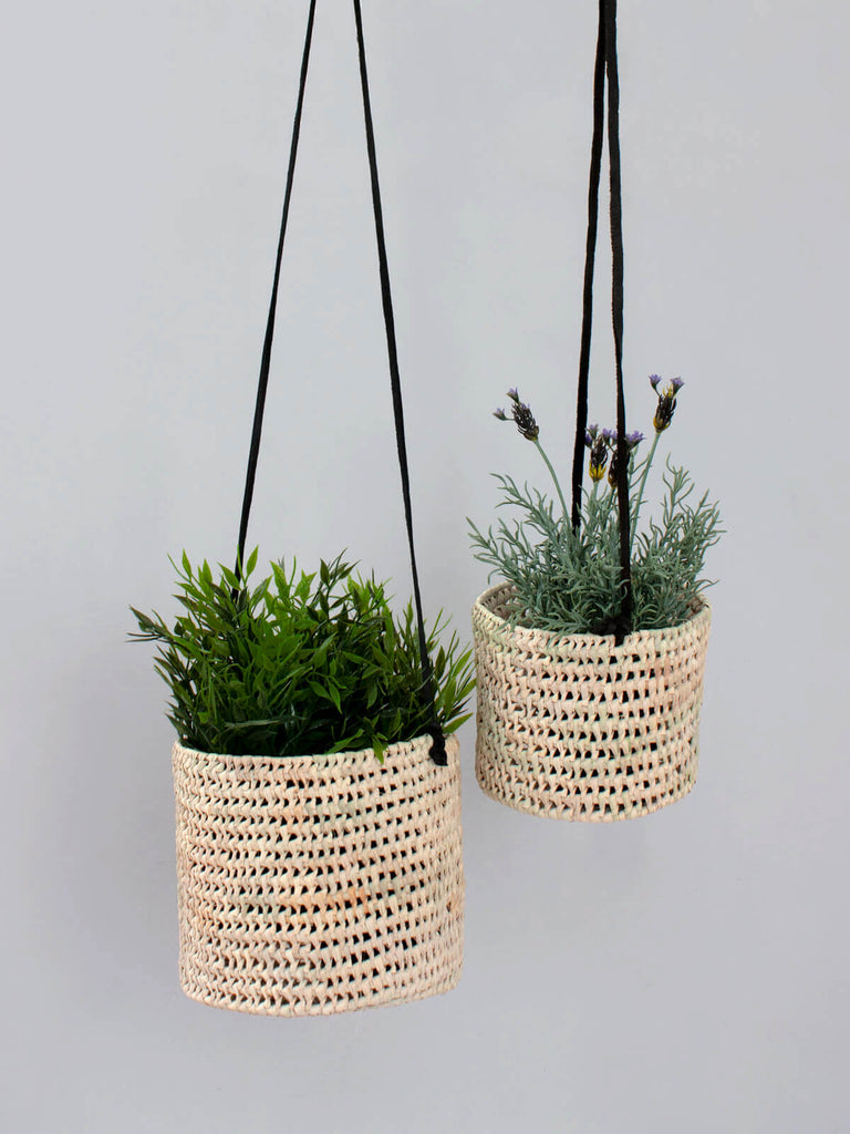 Open Weave Hanging Baskets, Black (Pack of 2) | Bohemia Design