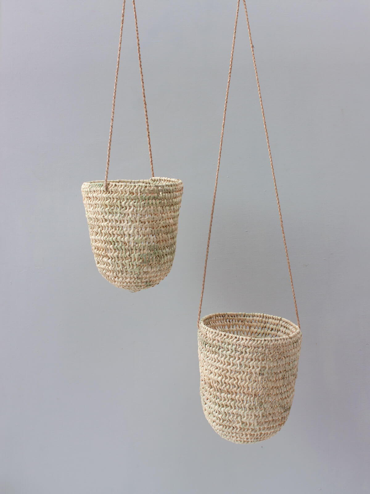 Open Weave Dome Hanging Baskets (Pack of 2), Natural | Bohemia Design