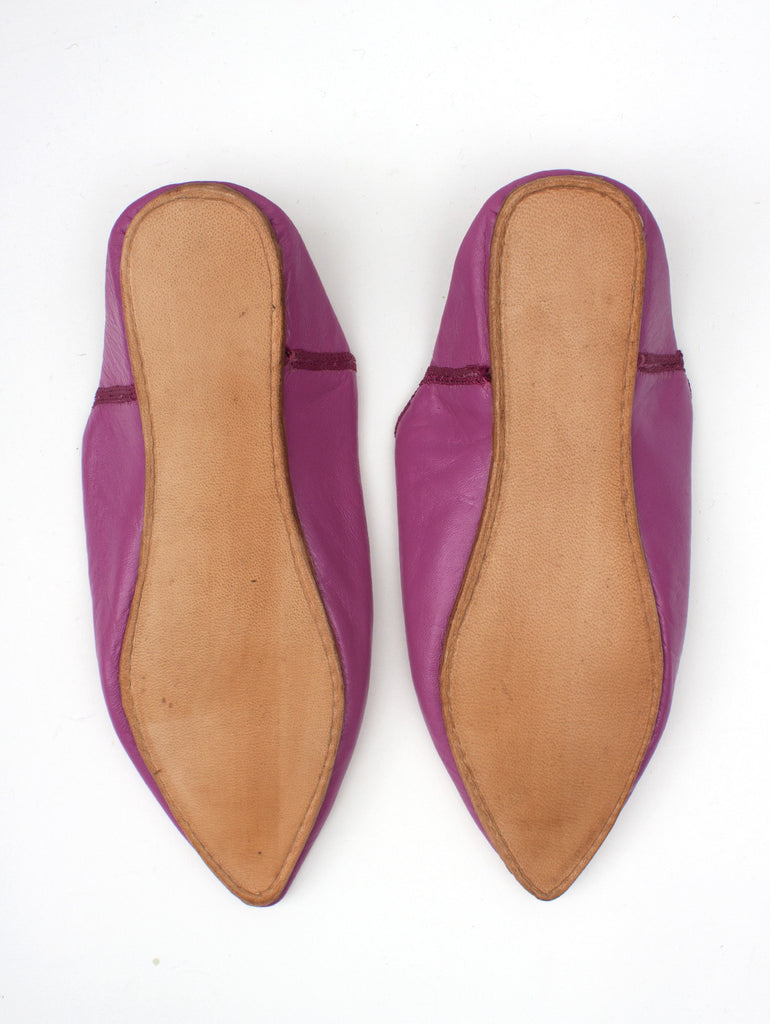 Moroccan Plain Pointed Babouche Slippers, Fuchsia (Pack of 2) | Bohemia Design