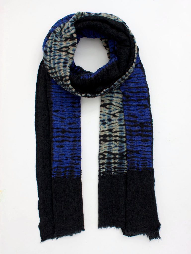 Shibori Tie Dye Merino Wool Scarf, Mix | Bohemia Design