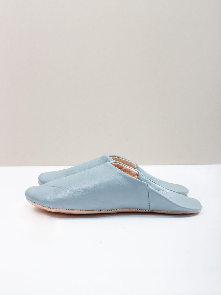 Bohemia Design handmade Moroccan babouche leather slippers in pearl grey