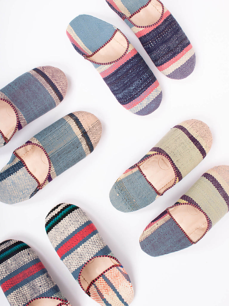 Group of Boujad round-toe babouche slippers by Bohemia design