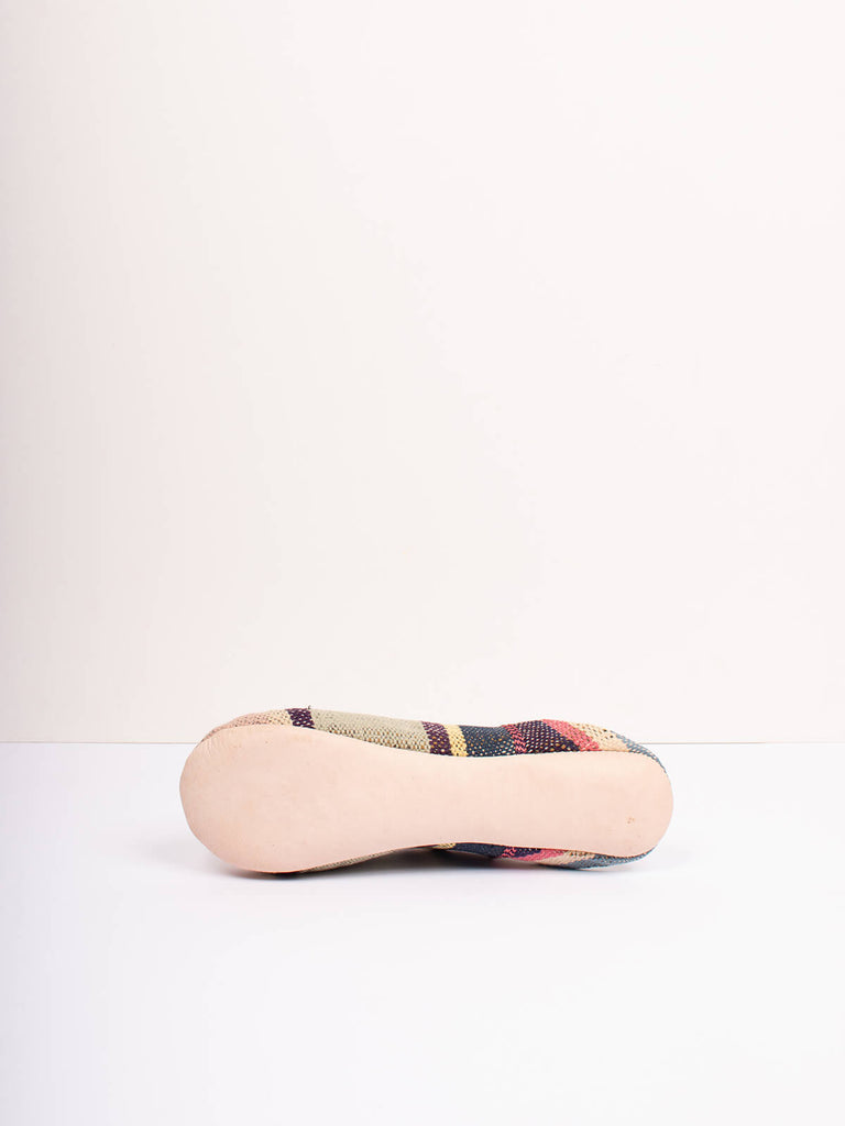 Underside of Boujad round-toe babouche slippers by Bohemia design