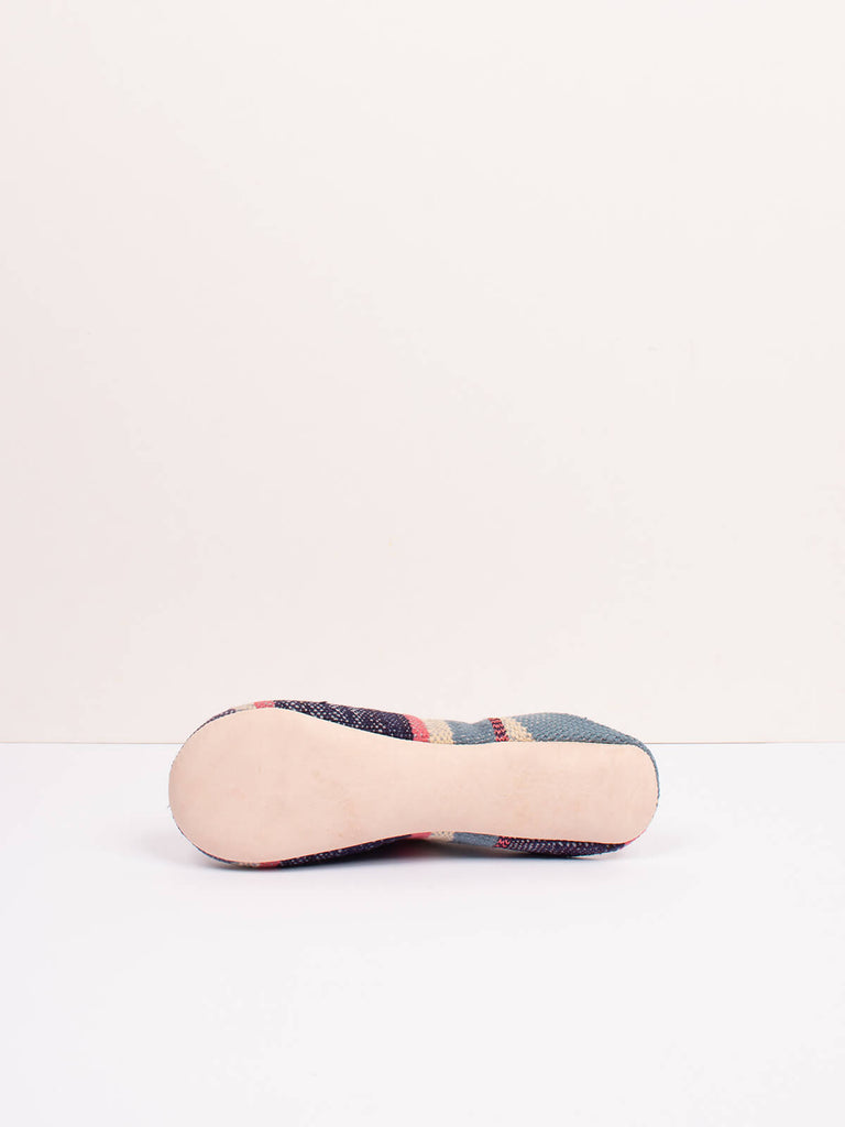 Underside of Boujad round-toe babouche slippers by Bohemia design