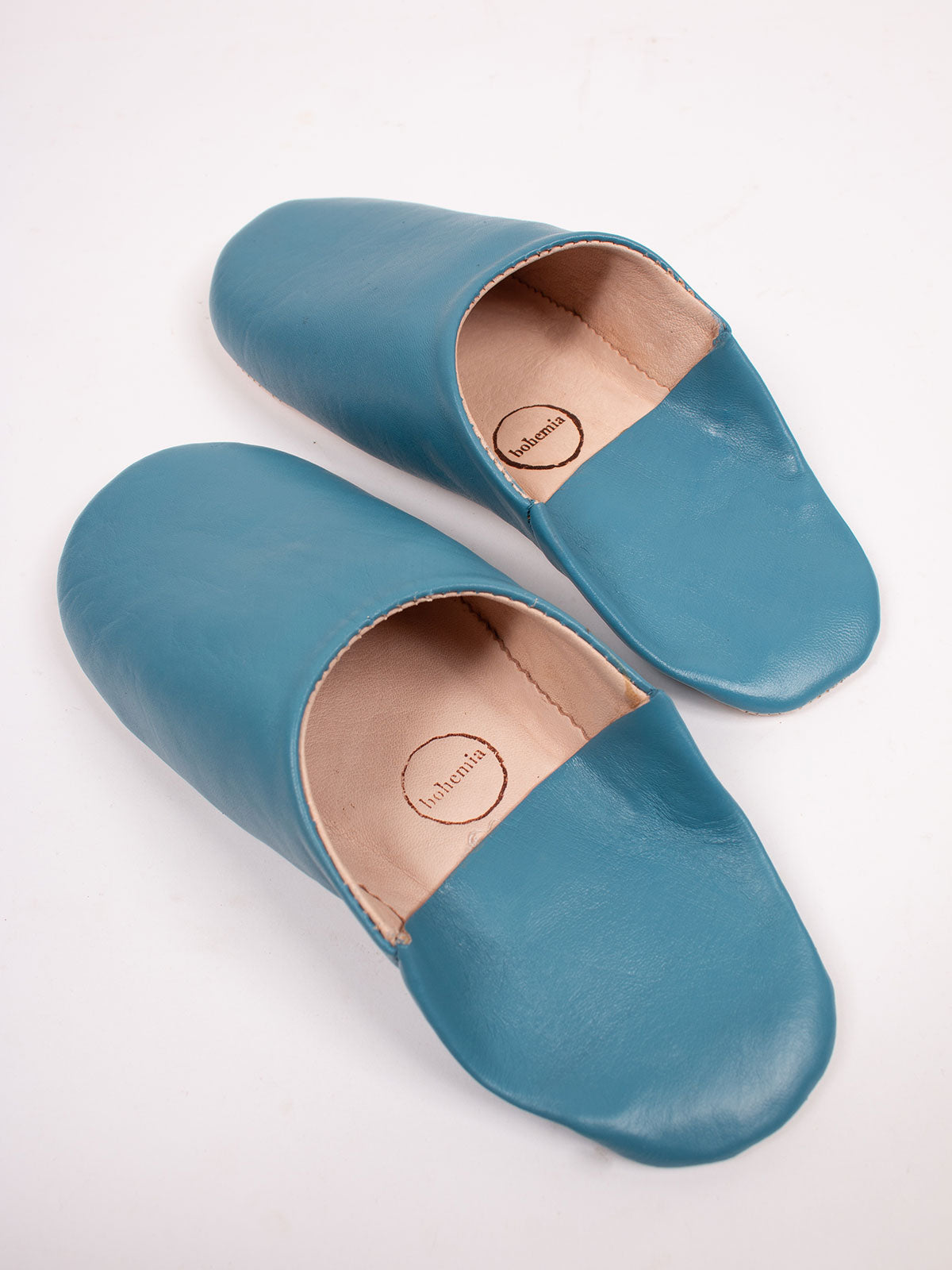 Bohemia Design Mens Moroccan babouche slippers in blue grey leather