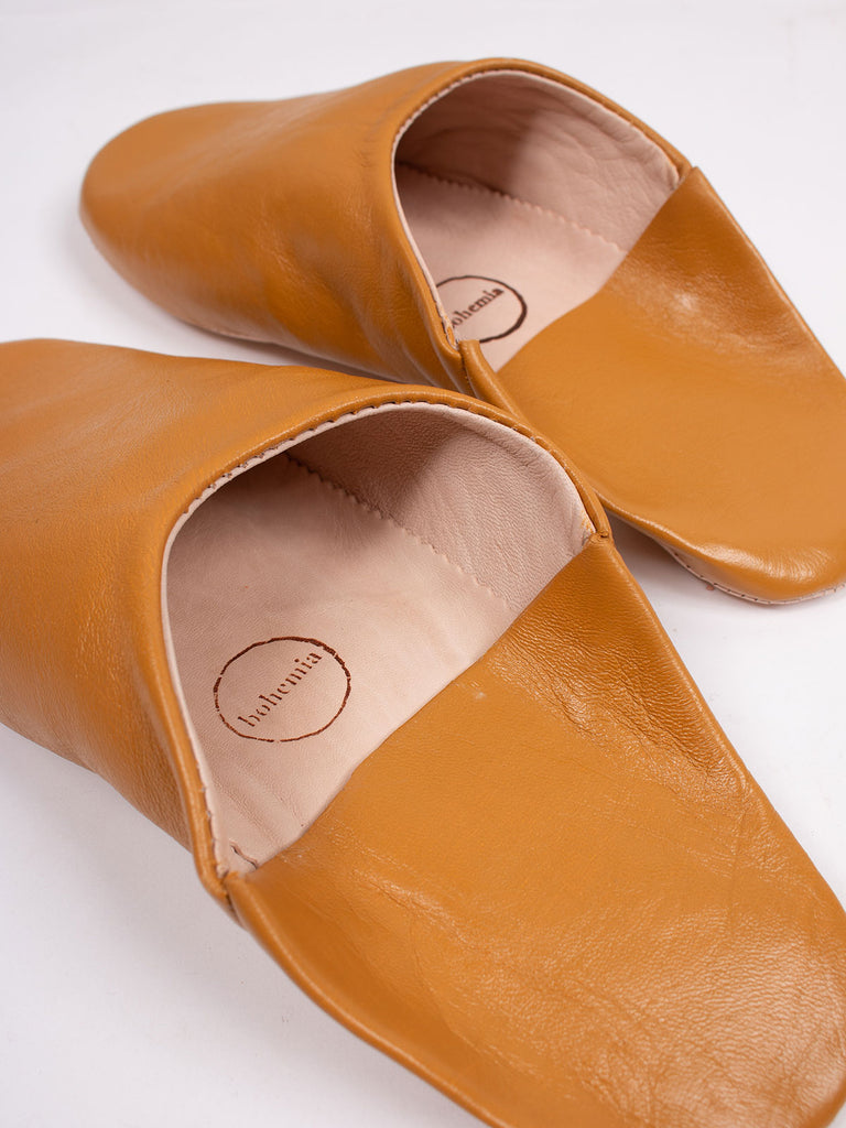 Bohemia Design men's Moroccan babouche slippers in ochre leather